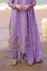 Qalamkar - 3PC Lawn Chikenkari Embroidered Shirt - KP1079